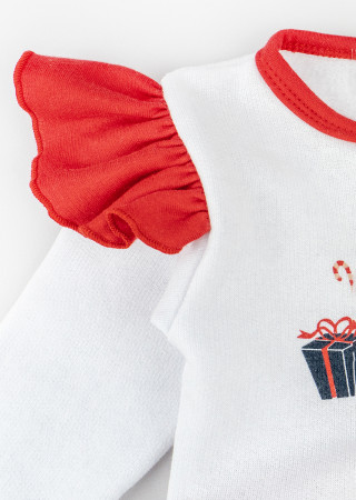 Warm Christmas Mood Baby Bodysuit Dress with Matching Headband