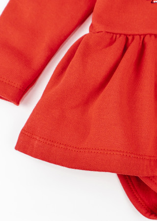 Боди-платье новогоднее с повязкой для девочки — 100% хлопок, тёплая ткань