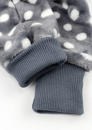 Ciepły puszysty kombinezon w groszki dla dzieci