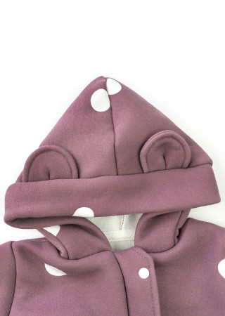 Kombinezon dziecięcy Dots na sezon przejściowy z czapką