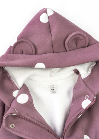 Kombinezon dziecięcy Dots na sezon przejściowy z czapką