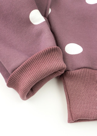 Kombinezon dziecięcy Dots na sezon przejściowy z czapką