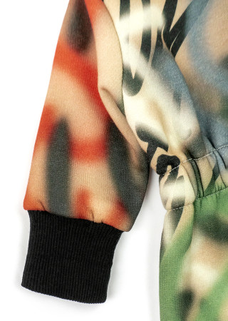 Graffiti Baby Romper with Zipper, Hood, and Hat