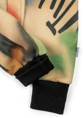 Graffiti Baby Romper with Zipper, Hood, and Hat