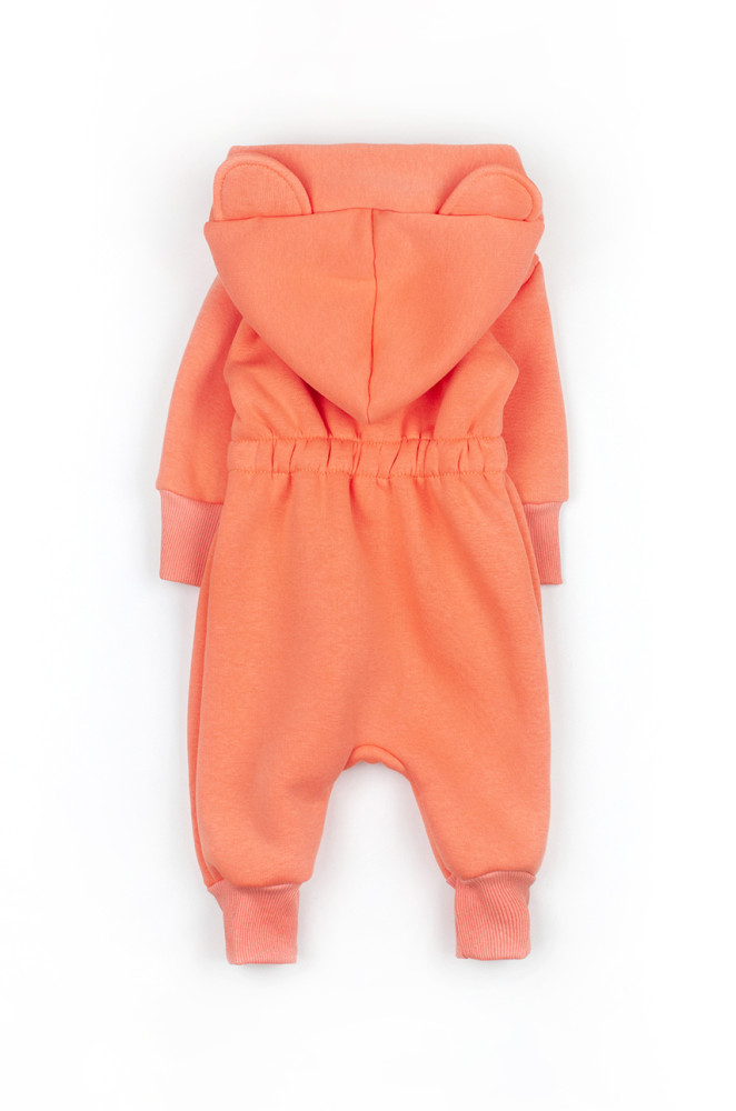 Romper dziecięcy Papaya z dzianiny trzy nitki z czapką prążkowaną