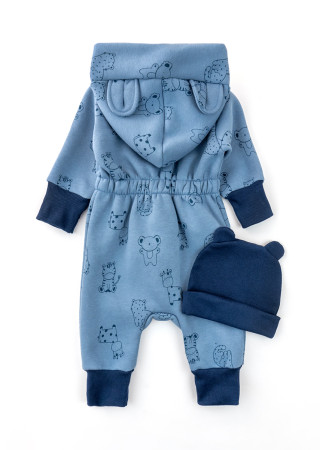 Ciepły romper Savanna z polarem i czapką dla dziecka