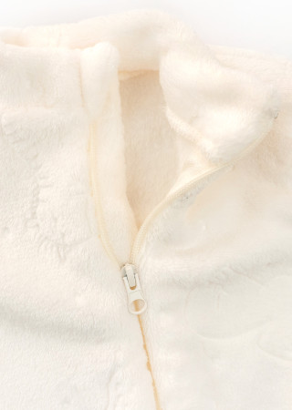 Ciepły kombinezon z velsoftu dla noworodka Puh na suwak