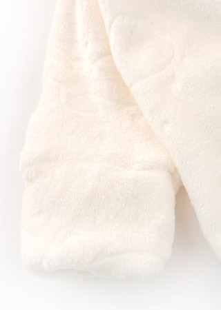 Ciepły kombinezon z velsoftu dla noworodka Puh na suwak