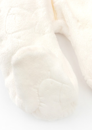 Ciepły kombinezon z velsoftu dla noworodka Puh na suwak