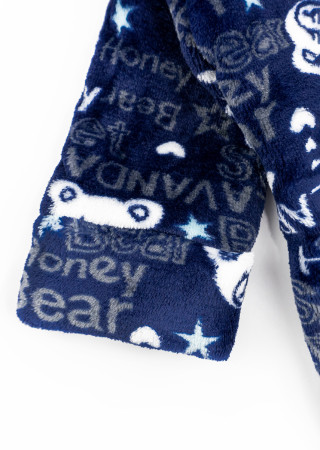 Дитячий пухнастий демікомбінезон з капюшоном з велсофту