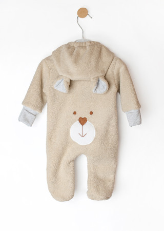 Комбинезон с капюшоном и молнией с аппликацией