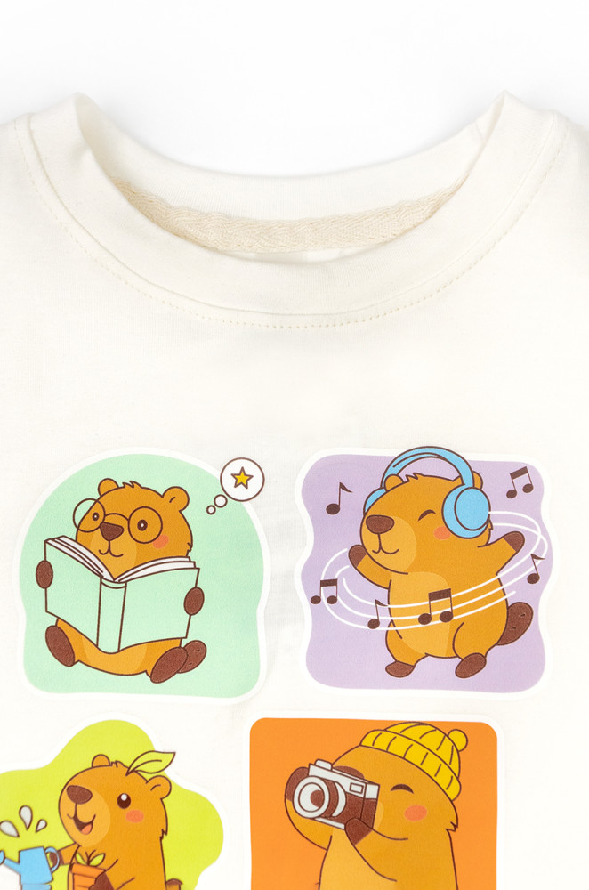 Детская футболка с принтом Capybara Hobbies из кулира