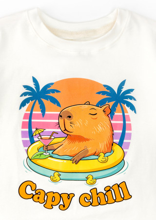 Koszulka dziecięca Capybara Chill – letnia bawełniana