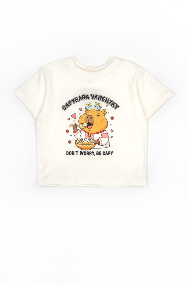 Kids T-shirt Capybara Varenyky Print Interlock Cotton