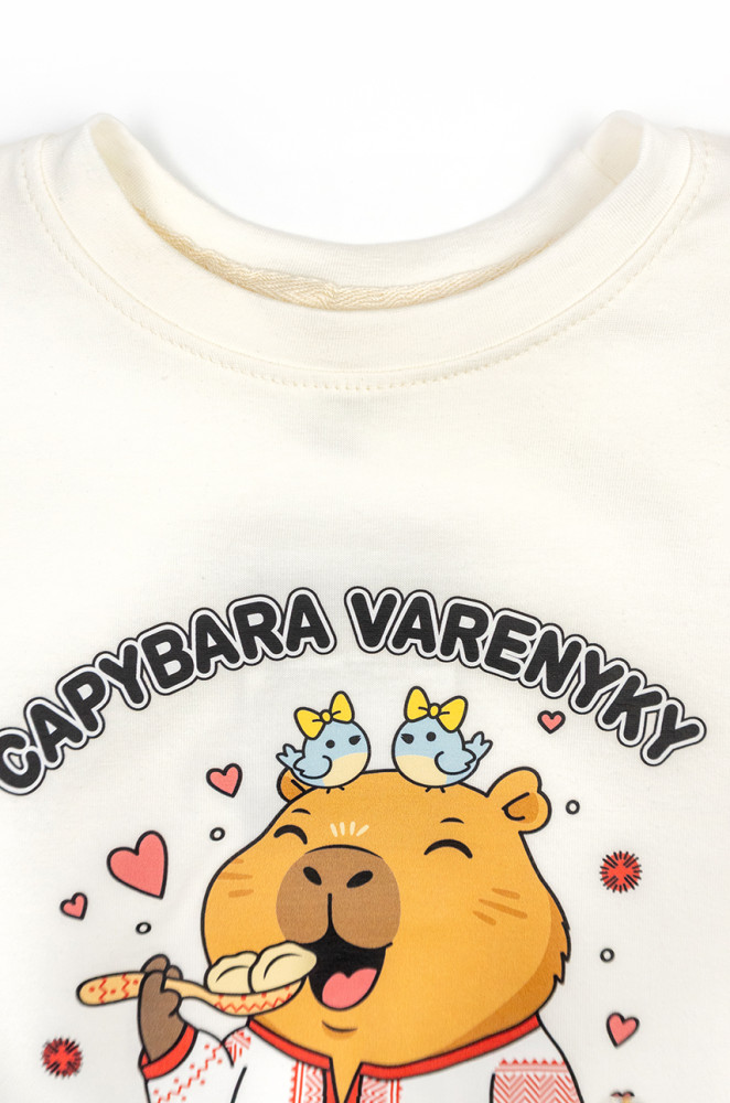 Kids T-shirt Capybara Varenyky Print Interlock Cotton