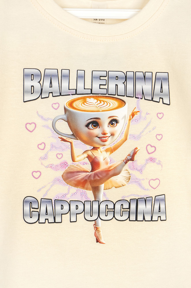 Детская футболка Ballerina Cappuccina с принтом