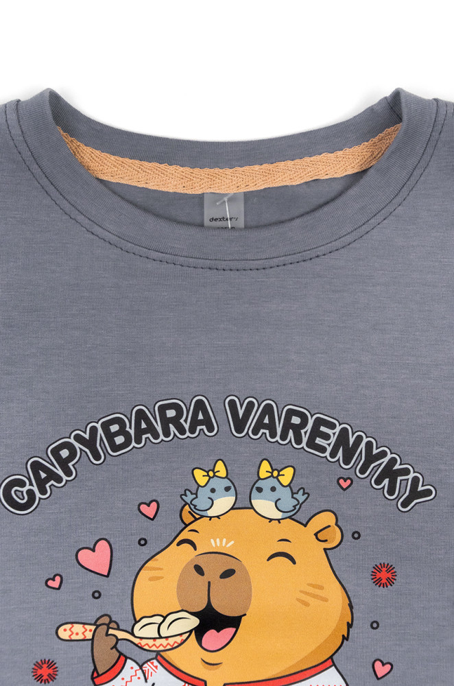 Kids T-shirt with Capybara Varenyky Print