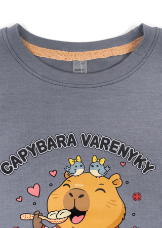 Kids T-shirt with Capybara Varenyky Print