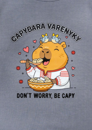 Kids T-shirt with Capybara Varenyky Print