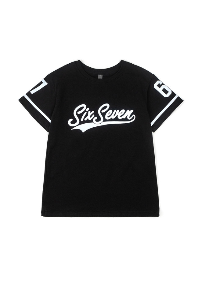 Детская футболка Six Seven с принтом спереди и на рукавах