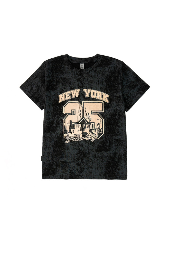 Koszulka dziecięca z nadrukiem NEW YORK ze stretch kuliru
