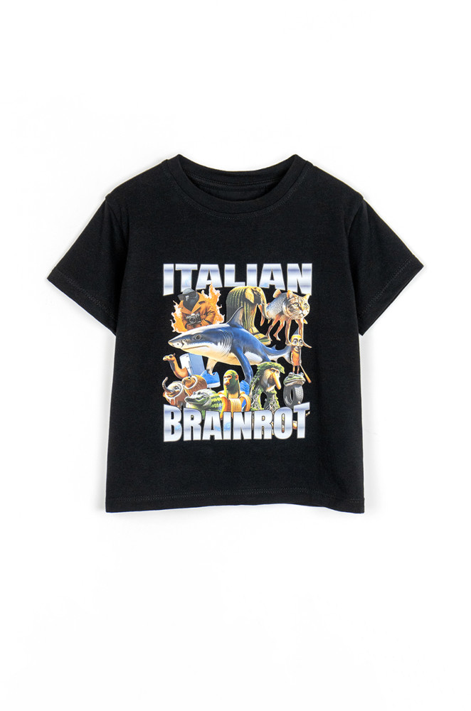 Koszulka dziecięca z modnym nadrukiem Italian Brainrot