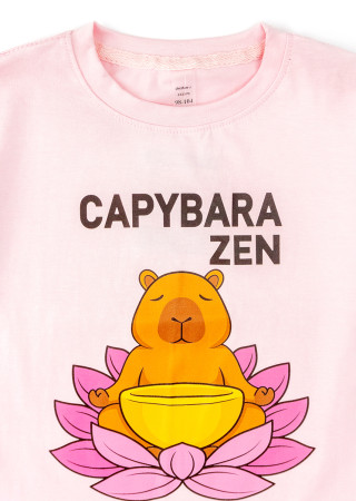 Koszulka dziecięca Capybara Zen z kuliru