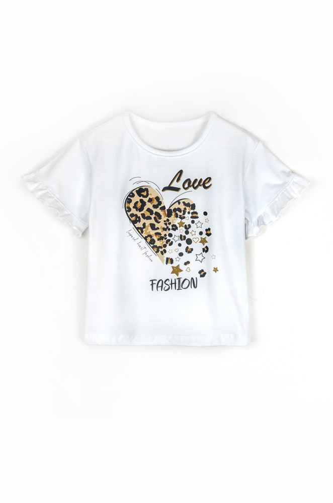 Детская футболка из кулира с рюшами на рукавах Love Fashion