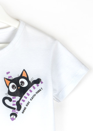 Футболка для девочки с милым котиком