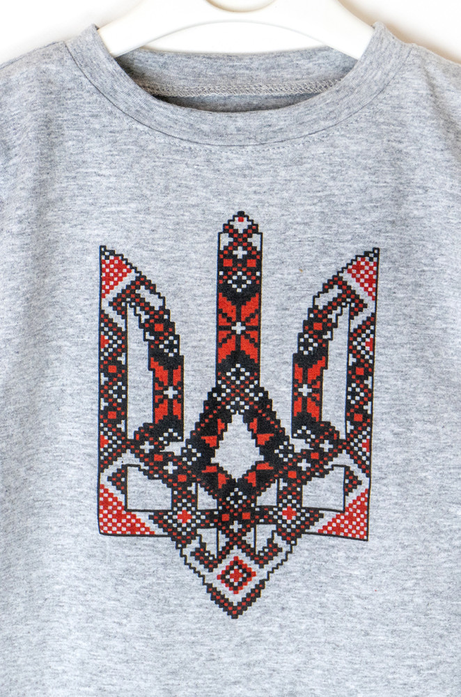 Boys Cotton T-shirt with Ukrainian Tryzub Print