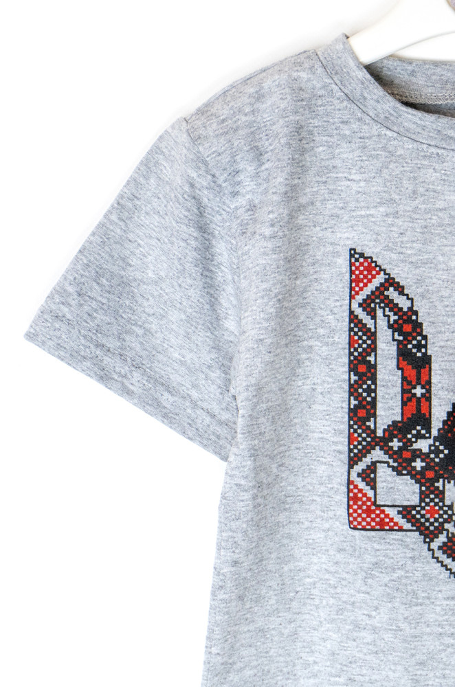 Boys Cotton T-shirt with Ukrainian Tryzub Print