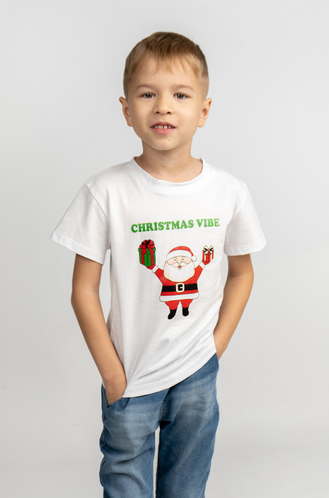Dziecięca koszulka świąteczna z nadrukiem Christmas Vibe