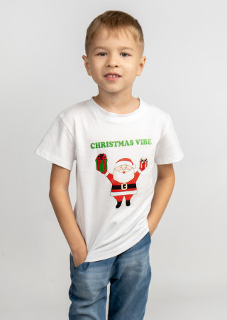 Dziecięca koszulka świąteczna z nadrukiem Christmas Vibe
