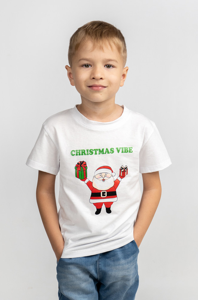 Dziecięca koszulka świąteczna z nadrukiem Christmas Vibe