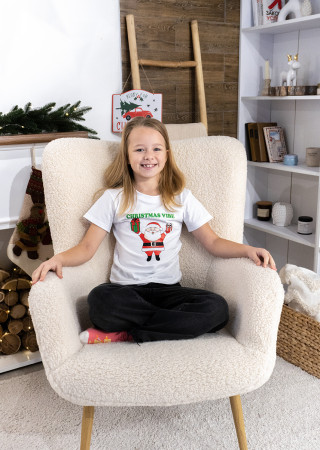 Dziecięca koszulka świąteczna z nadrukiem Christmas Vibe