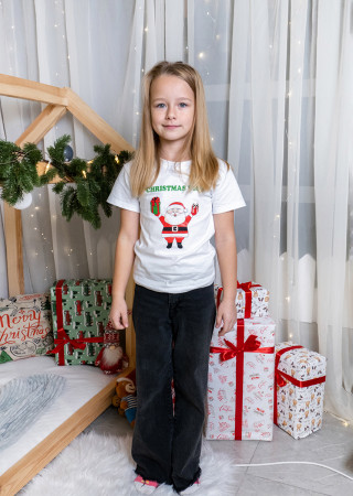 Dziecięca koszulka świąteczna z nadrukiem Christmas Vibe