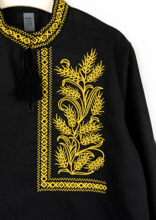 Vyshyvanka for Boy with Long Sleeves and Wheat Embroidery