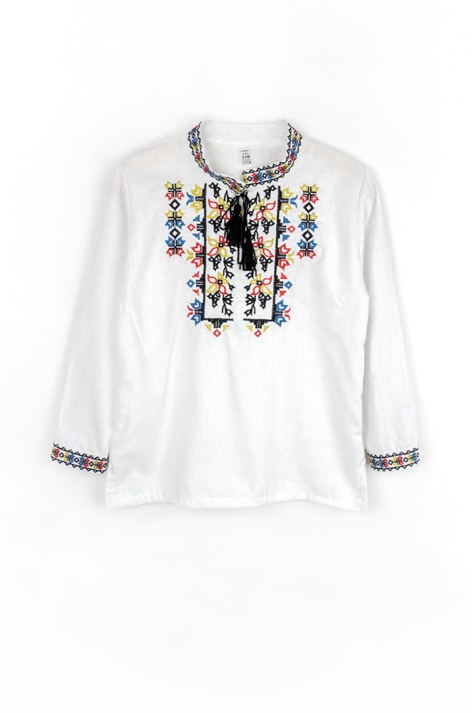 Boys Embroidered Vyshyvanka with Ornament Long Sleeve