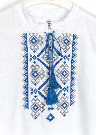 Children's short sleeve t-shirt with embroidery for school