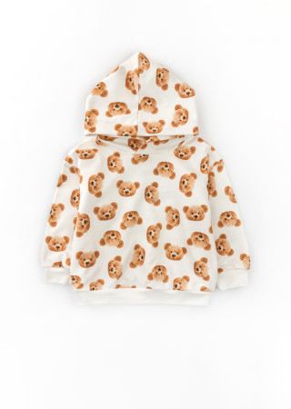Ciepła bluza dziecięca Cute Bears z dzianiny drapanej i kapturem