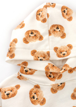 Ciepła bluza dziecięca Cute Bears z dzianiny drapanej i kapturem