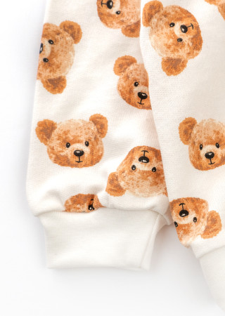 Ciepła bluza dziecięca Cute Bears z dzianiny drapanej i kapturem