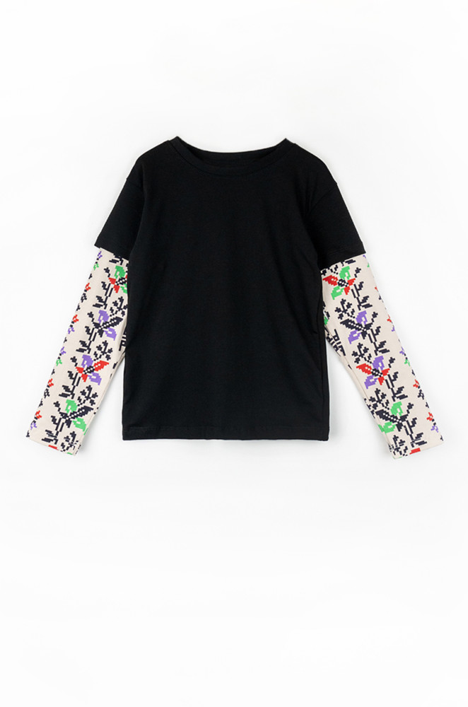 Teen Long Sleeve Shirt with Sleeve Ornament