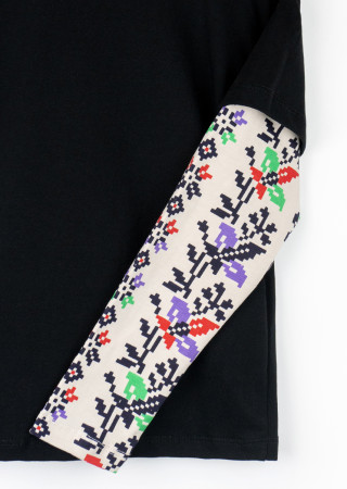Teen Long Sleeve Shirt with Sleeve Ornament