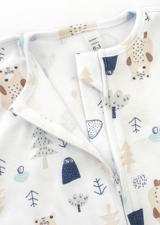 Дитячий кокон на блискавці з трикотажу, принтований