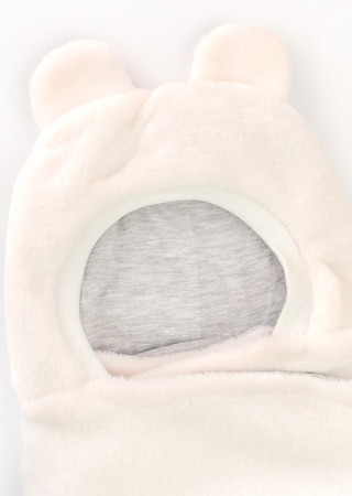 Теплий дитячий спальник-кокон з велсофту з капюшоном