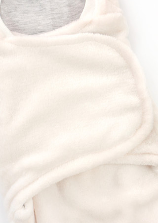 Теплий дитячий спальник-кокон з велсофту з капюшоном