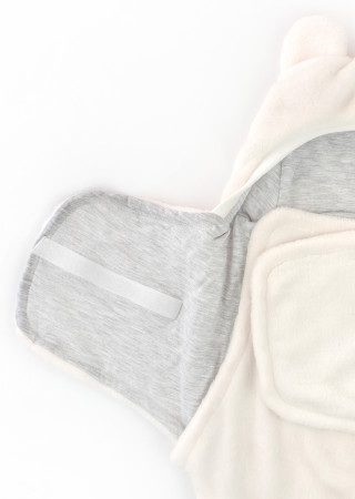 Теплий дитячий спальник-кокон з велсофту з капюшоном