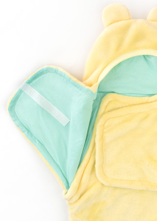 Дитячий демісезонний кокон з капюшоном із велсофту