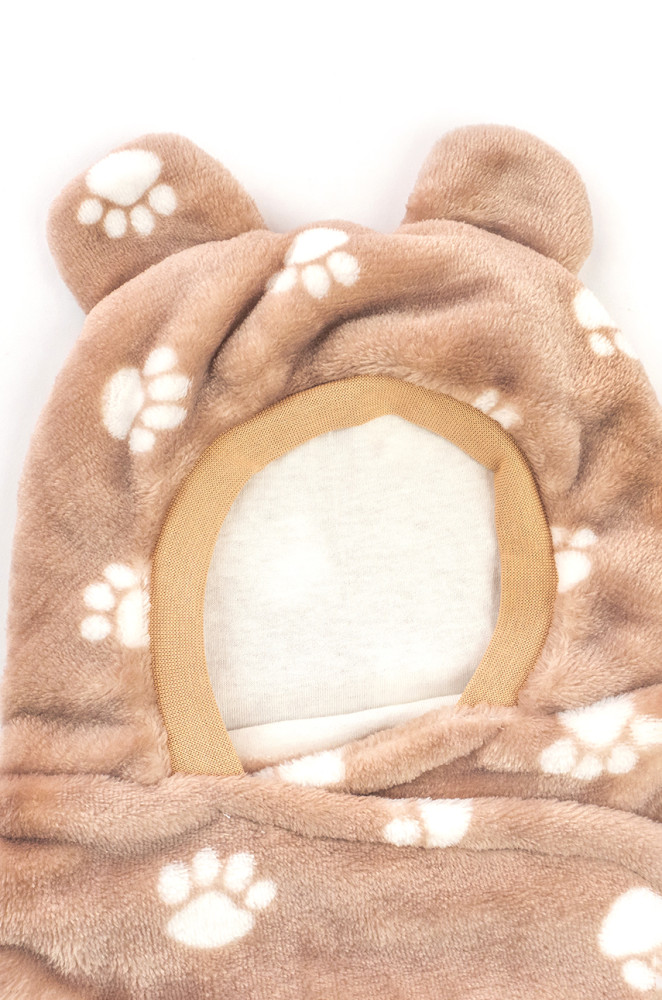 Пелюшка-кокон з капюшоном з пухнастої тканини велсофт